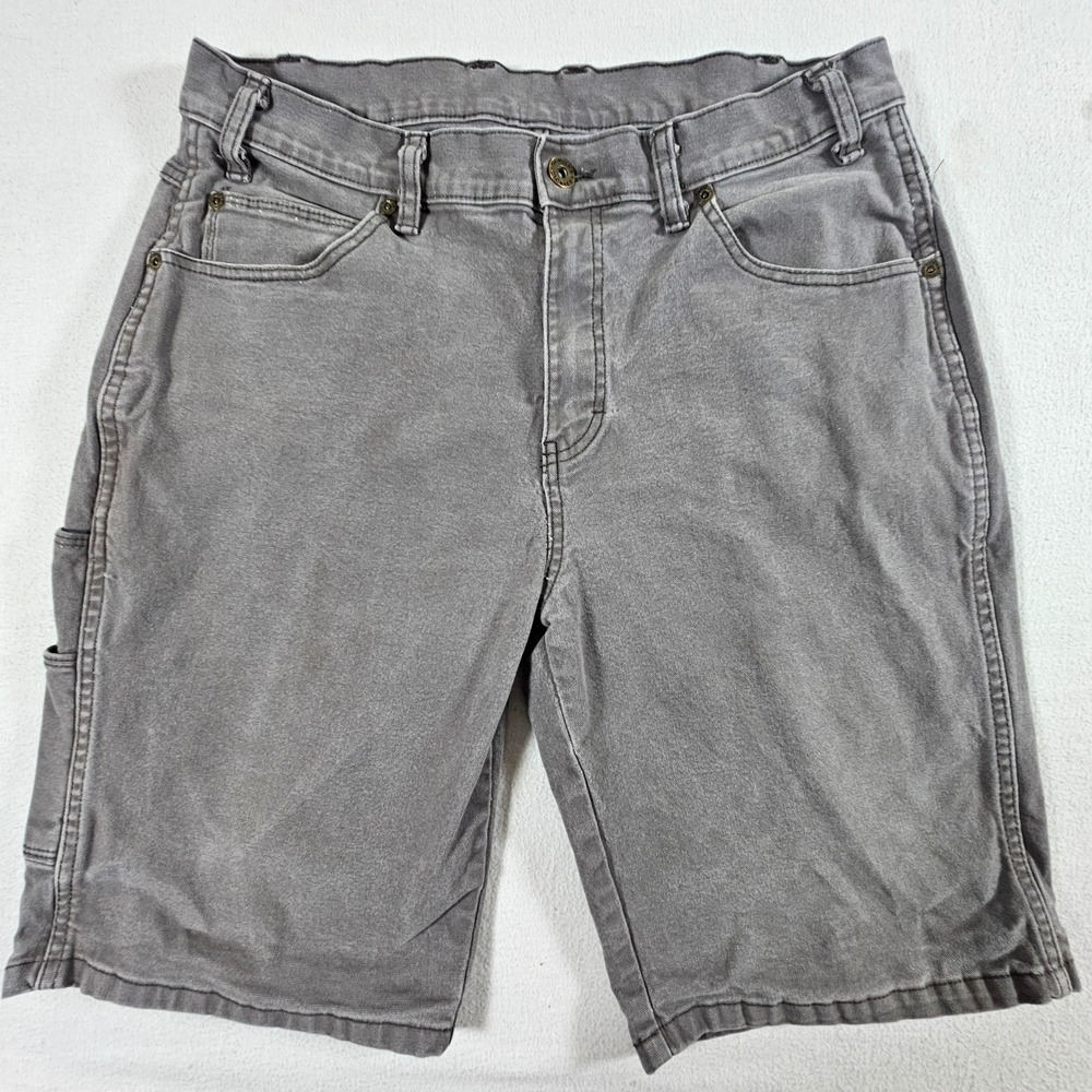 Genuine Dickies Carpenter Shorts Mens 32 Gray Relaxed Fit Utility Workwear